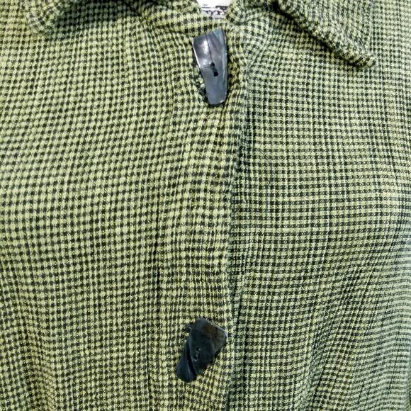 Connies Moon Light Green Black Lagenlook Asymmetrical Top M - Picture 4 of 8